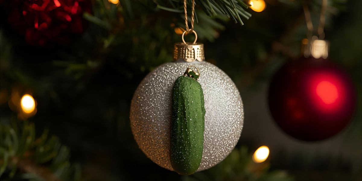 In which traditional Christmas activity could the luck from finding a pickle ornament be applied, given that it’s believed to bring good fortune to the first child who discovers it