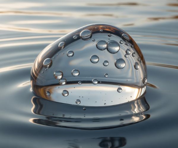 It contains air bubbles that make it buoyant