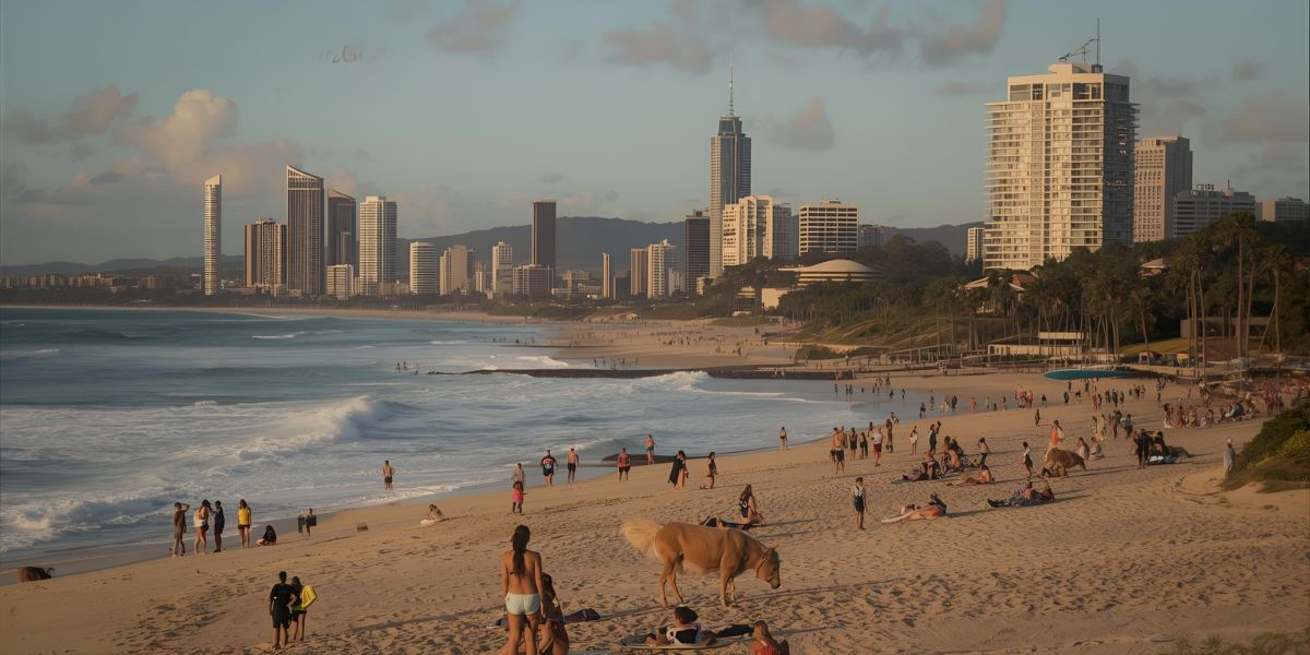 Surfers head to the Gold Coast for its consistent waves and popular theme parks. Where is it situated