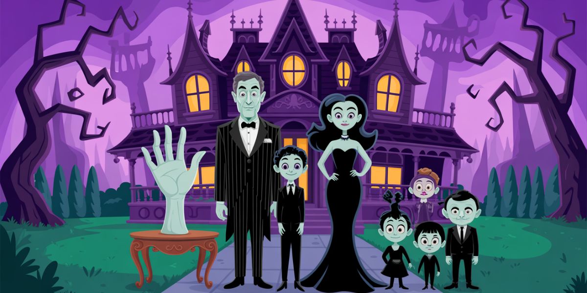This cartoon series centers on a spooky family residing in a haunted mansion, complete with a disembodied hand known as 'Thing.'