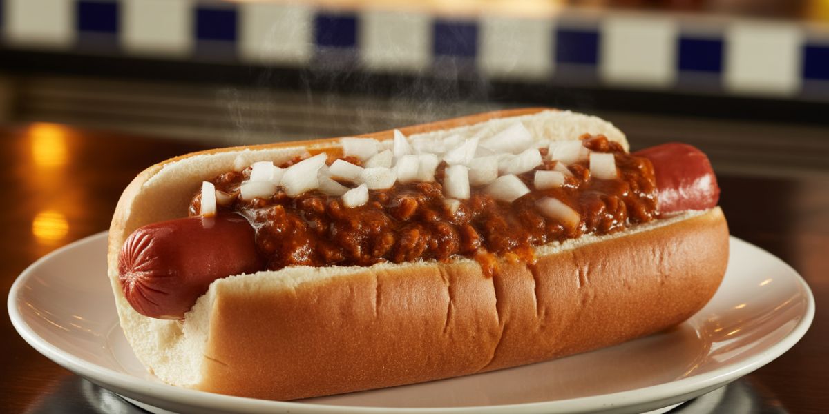 This famous hot dog, loaded with chili and onions, is named after a legendary New York amusement park. What’s its name