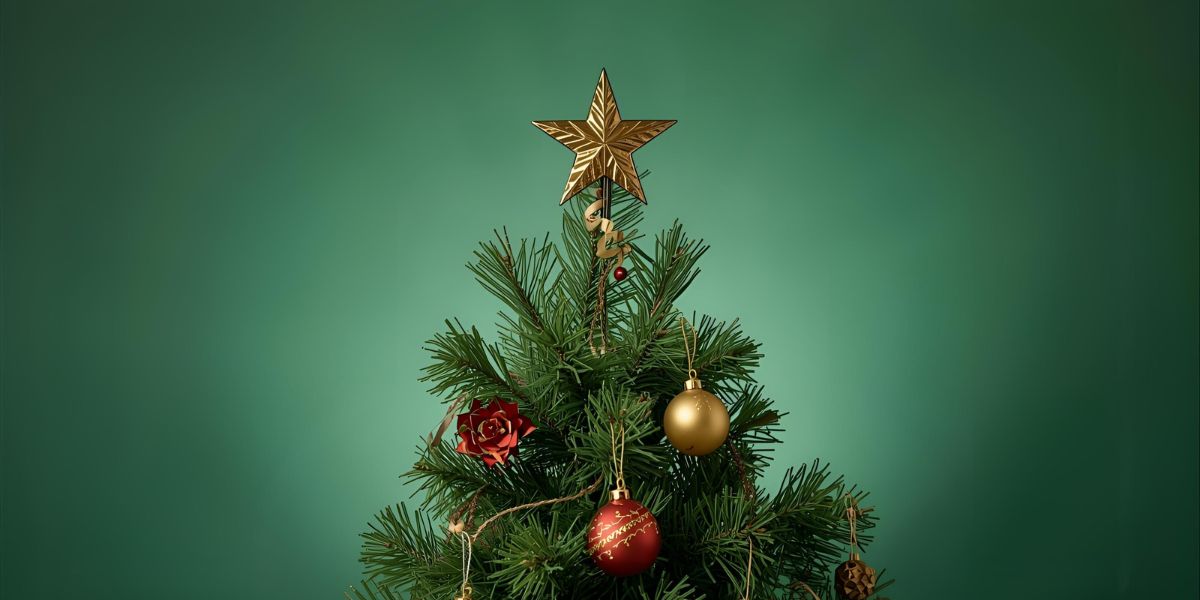 What decorative item is traditionally placed on top of a Christmas tree