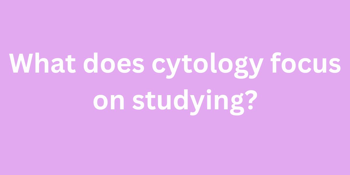 What does cytology focus on studying