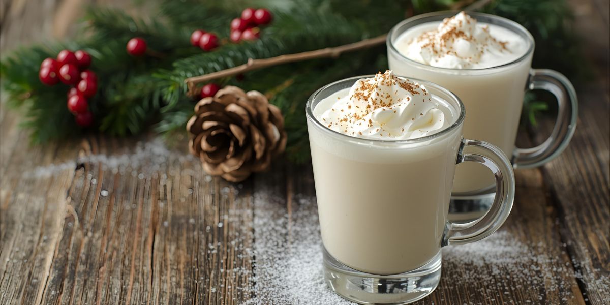 What is a well-known holiday beverage made from milk, cream, sugar, and eggs