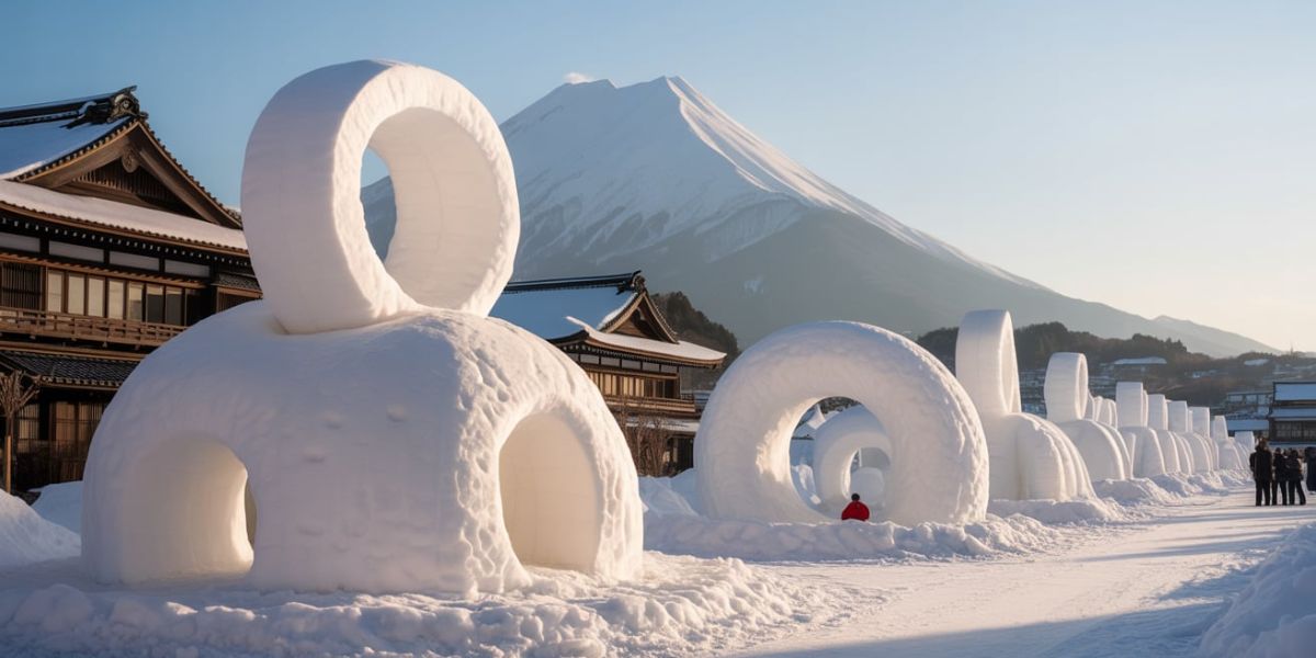 What is the Japanese festival known for its giant snow sculptures called