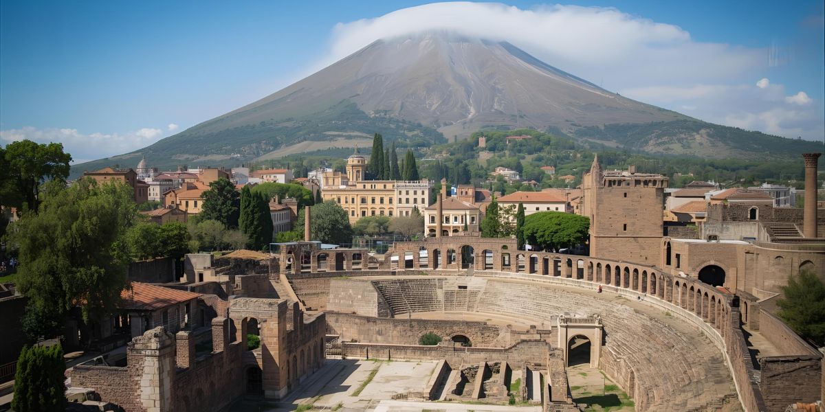 What is the name of the volcano that buried the ancient Roman city of Pompeii in 79 AD