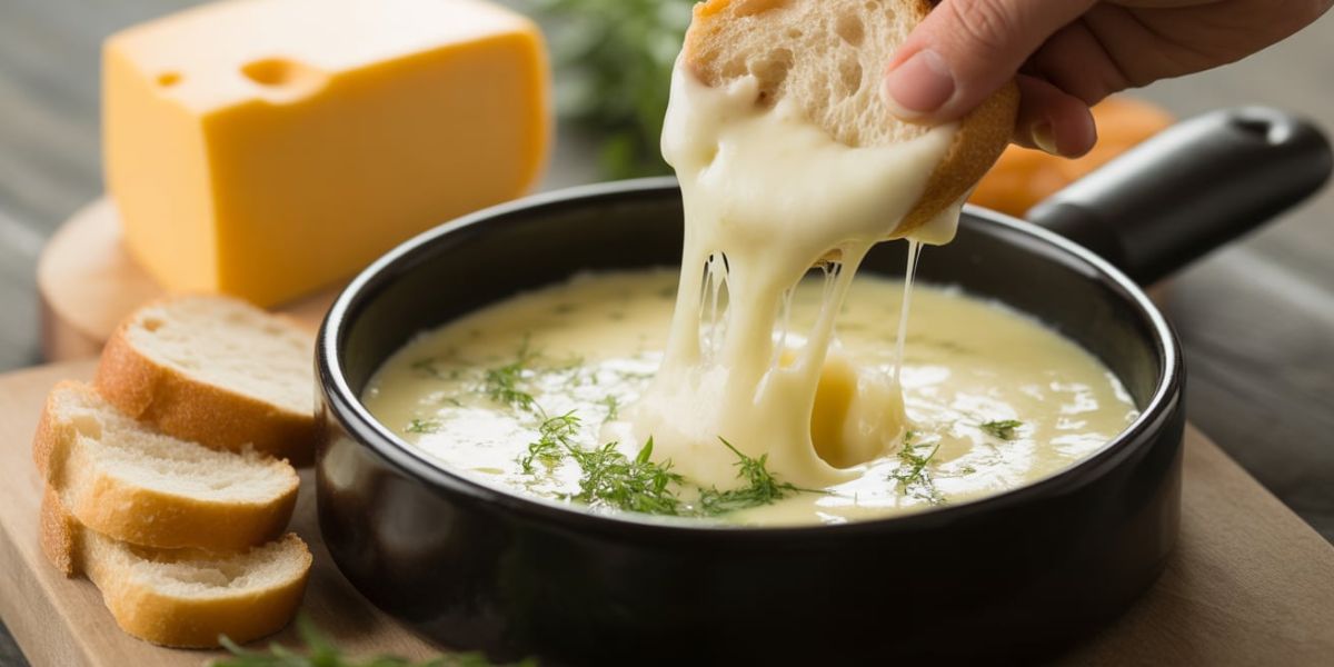 Which classic Swiss dish features melted cheese eaten by dipping bread into it