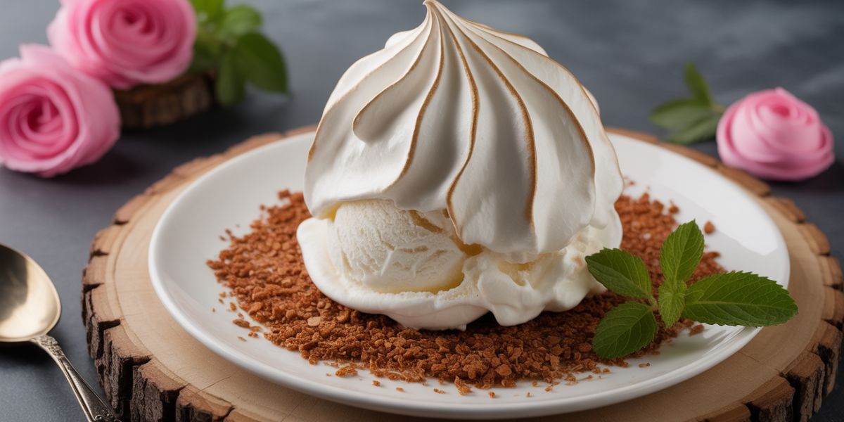 hich dessert, named for a U.S. state, consists of ice cream covered in meringue