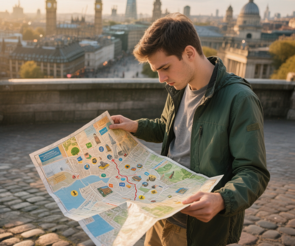 By memorizing landmarks