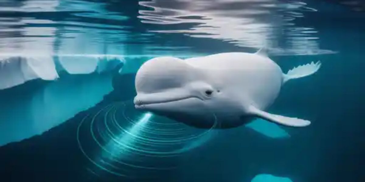 In what ways do beluga whales navigate their surroundings