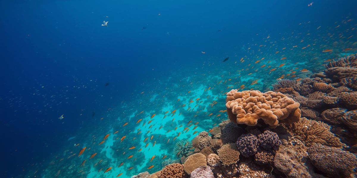 In which country is the Great Barrier Reef located, famous for its stunning blue waters