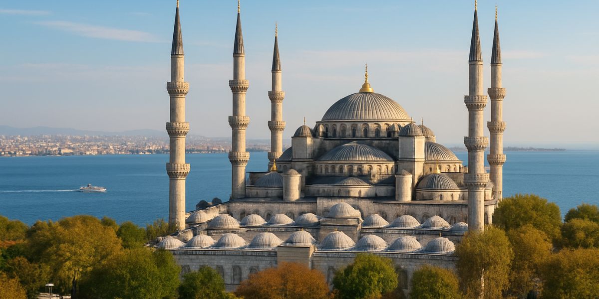 Located on Istanbul’s European side, the Blue Mosque is just a short walk from which body of water