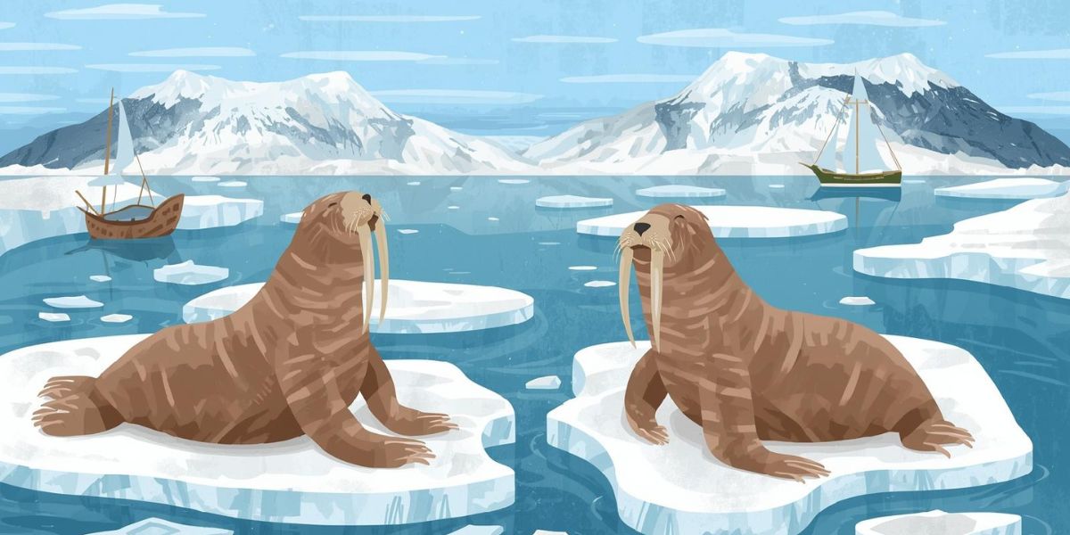 Near which pole can walruses be found