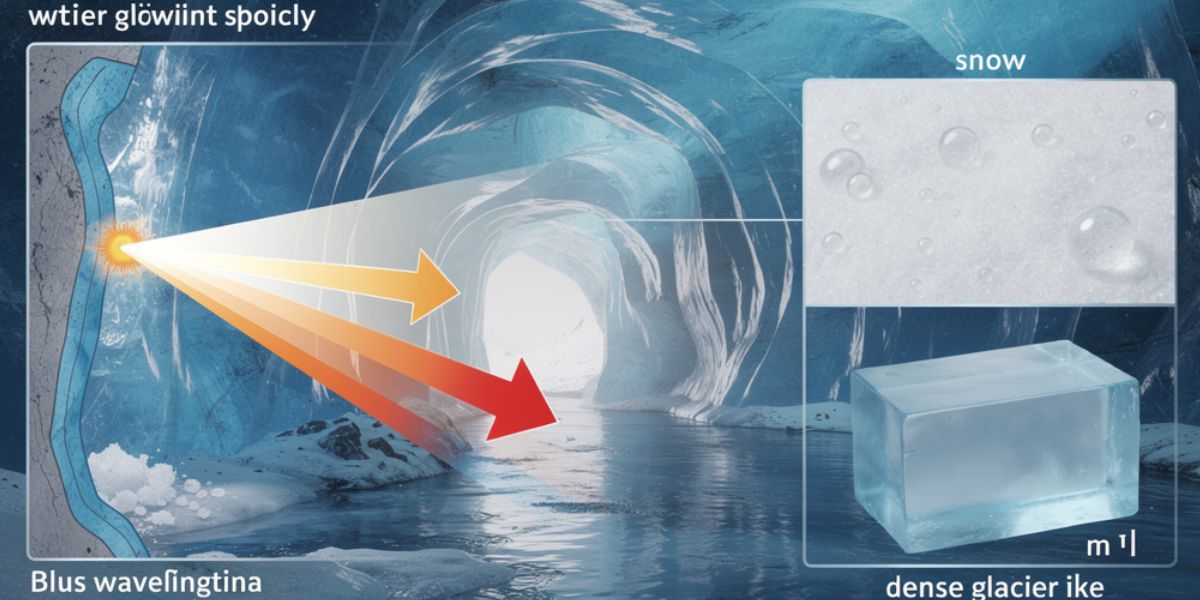 The ice caves of Iceland’s Vatnajökull Glacier are famous for their striking blue ice. What causes the ice inside these caves to appear blue