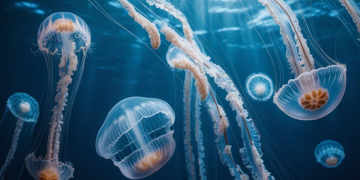 These soft, stinging creatures float through the ocean. Are jellyfish more like bony fish with backbones (vertebrates), or are they simpler animals without backbones (invertebrates)