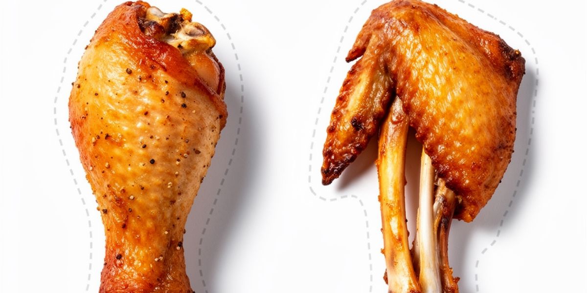 What is one difference between a drumette and a flat