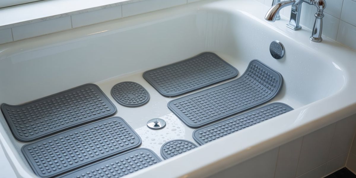 What item can you add to your bathtub to reduce the risk of slipping and falling
