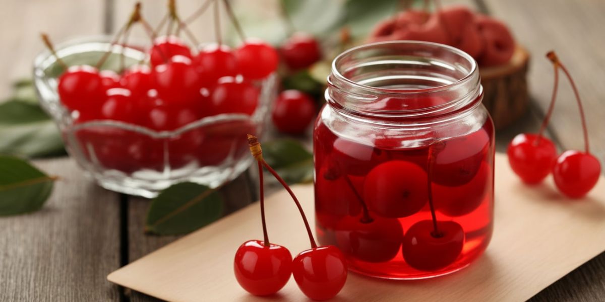 What substance is used to preserve maraschino cherries, commonly found in fruitcake