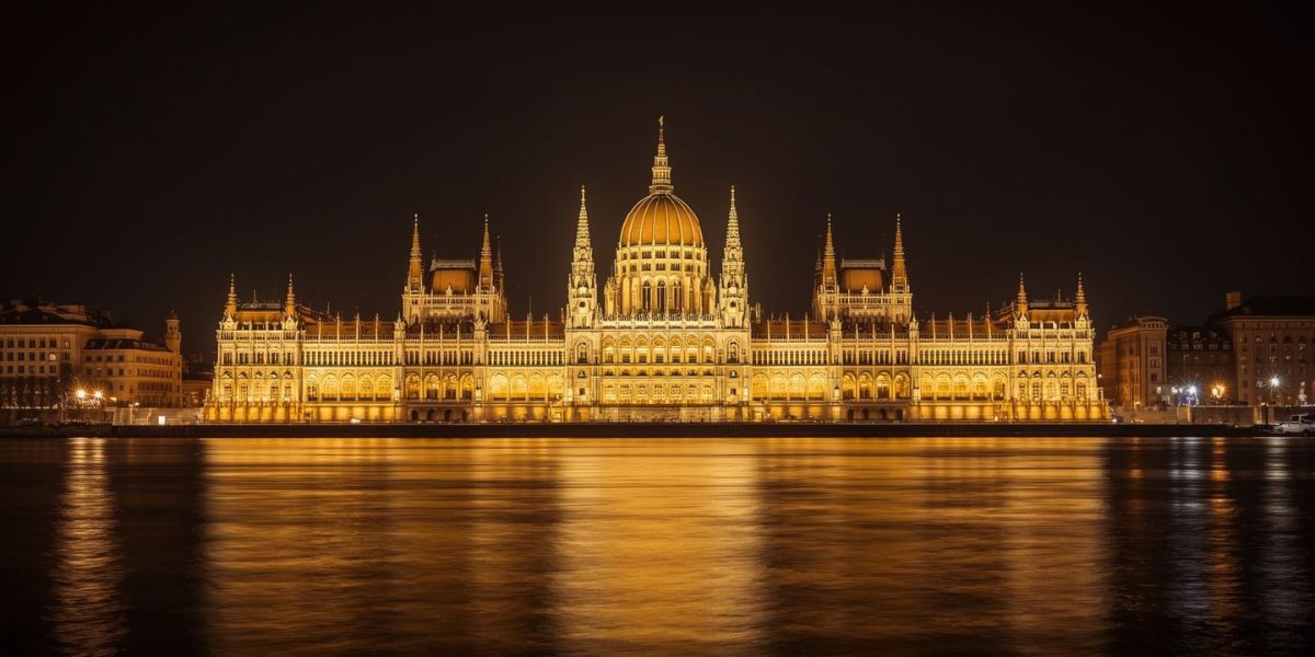 Which capital city, divided by the Danube River, is famous for its magnificent Parliament building