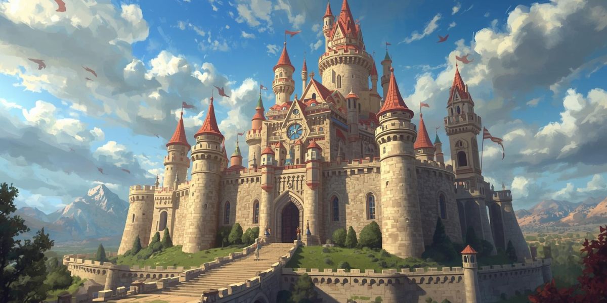 Which castle in Spain features distinctive architecture that makes it look like a large sandcastle