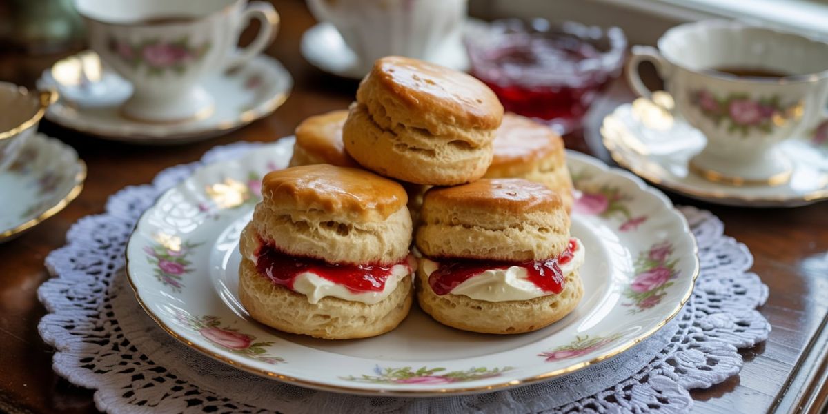 Which classic British pastry, commonly served at afternoon tea, is typically filled with jam and cream