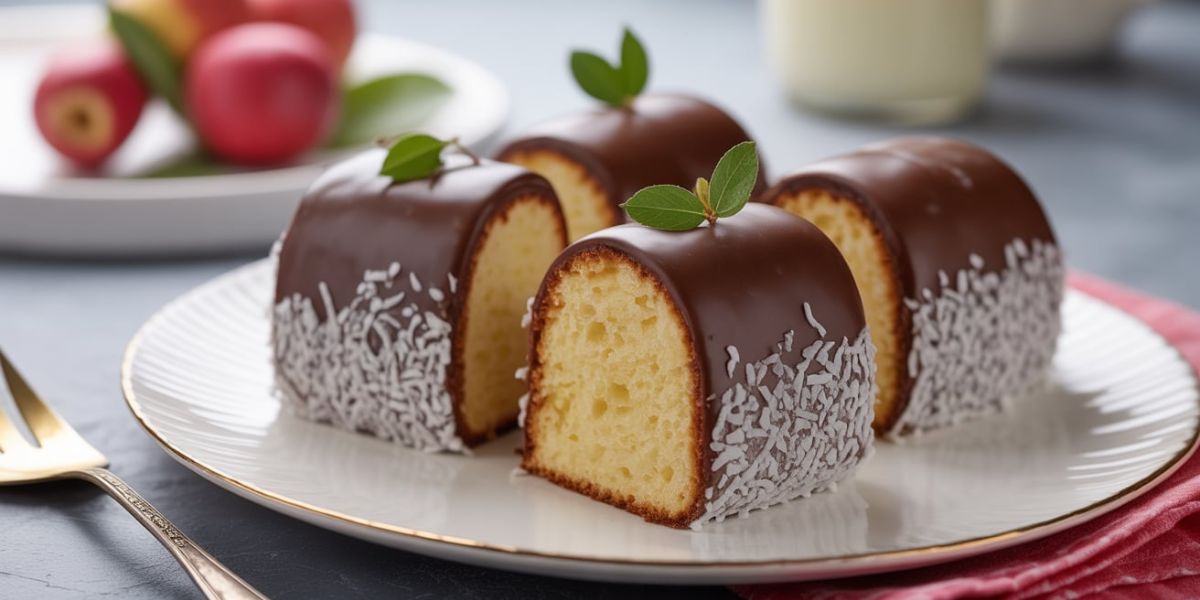 Which classic dessert from Australia and New Zealand features sponge cake coated in chocolate icing and rolled in desiccated coconut