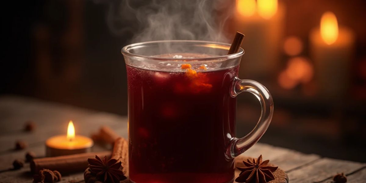 Which classic warm drink, made by mulling red wine with spices such as cinnamon and cloves, is commonly enjoyed during the colder months