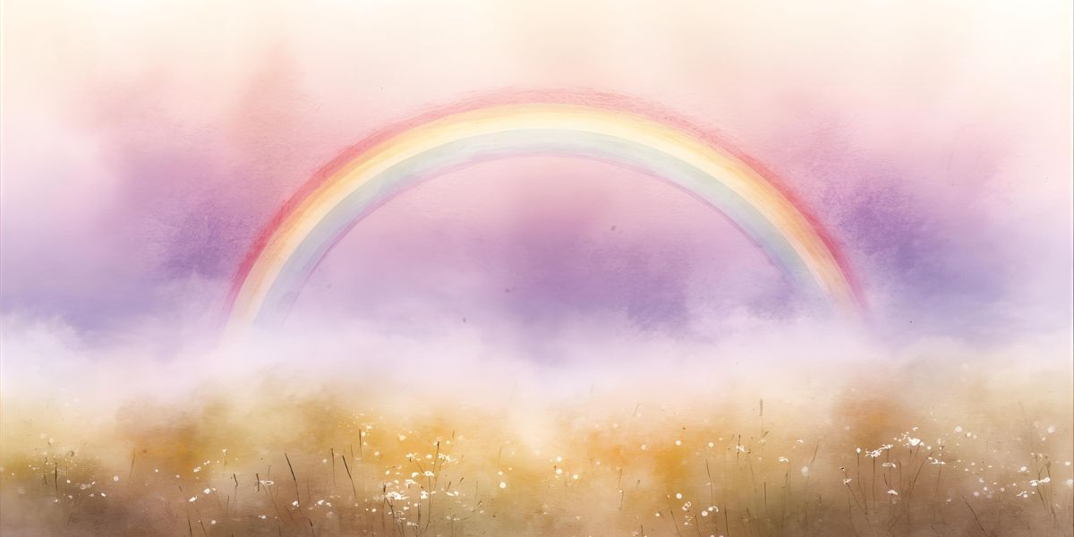 Which color appears at the end of a rainbow