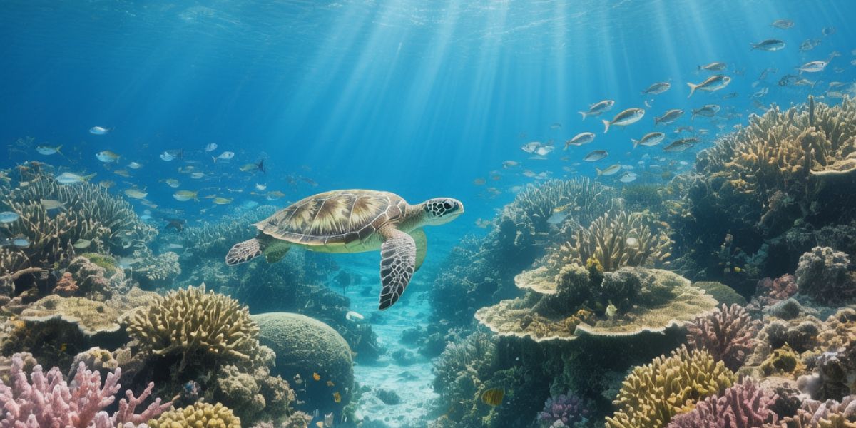 Which country is home to the Great Barrier Reef, famous for its stunning blue waters