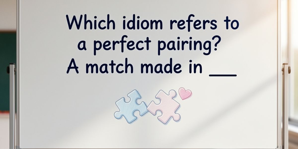 Which idiom refers to a perfect pairing A match made in __