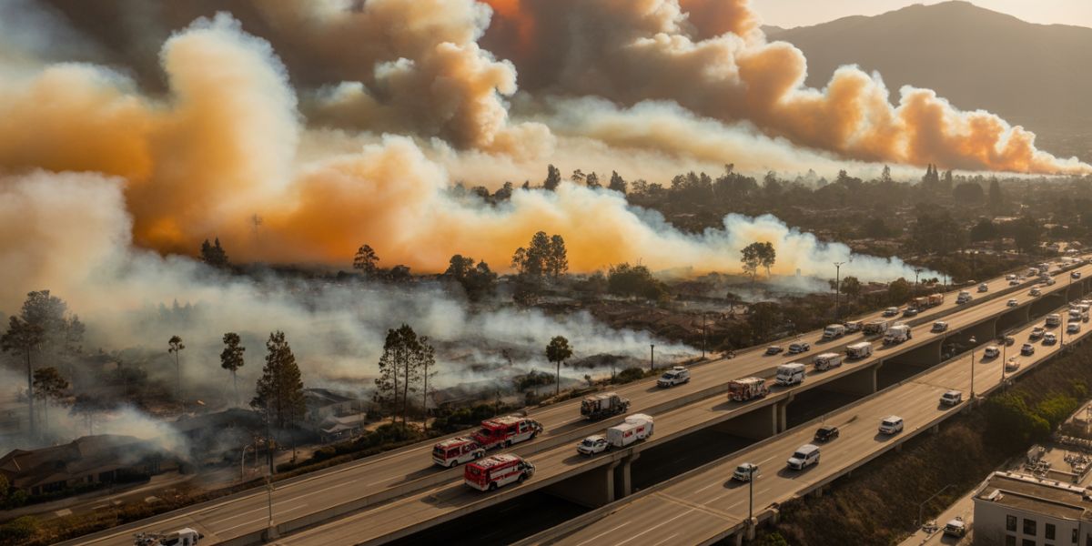 Which major city was hit hardest by the California wildfires in January 2025 that led to the evacuation of more than 200,000 people