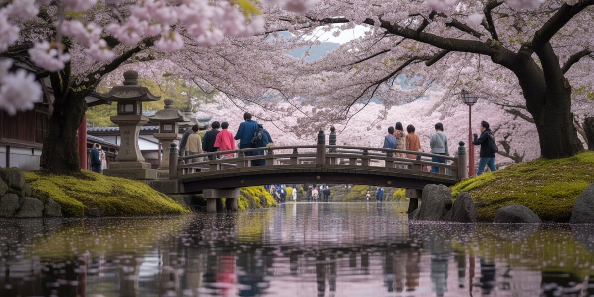 Which nation is renowned for its stunning springtime cherry blossom, or 'sakura', displays