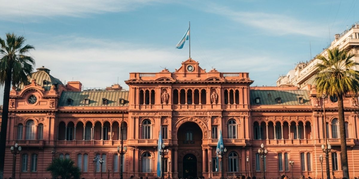 Which national capital, known for the iconic Casa Rosada or Pink House, has a name that translates to 'fair winds'