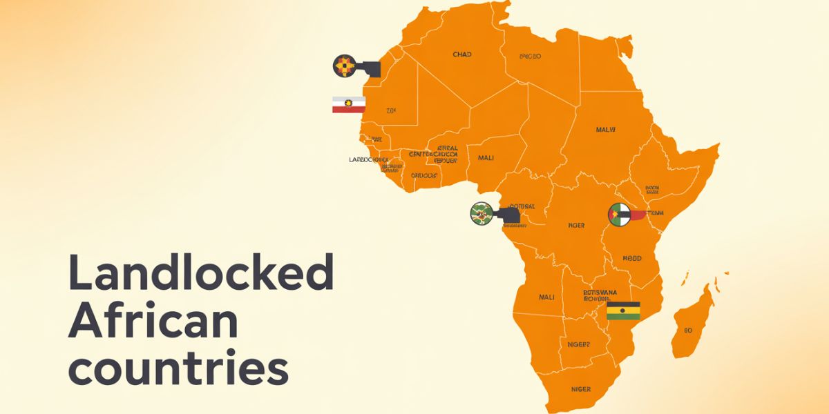 Which of these African countries is landlocked and does not have a coastline on a sea or ocean
