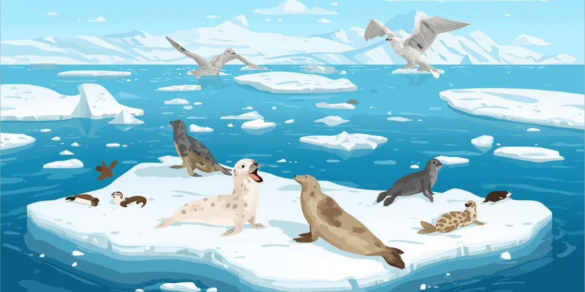 Which polar region is home to different species of seals