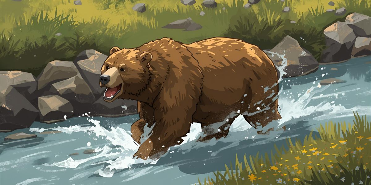 Which species of bear is recognized by its characteristic brown coat
