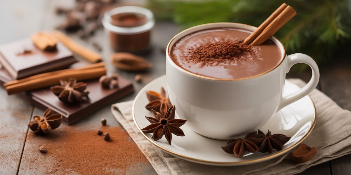 Which spice is often added to enhance the flavor of hot chocolate