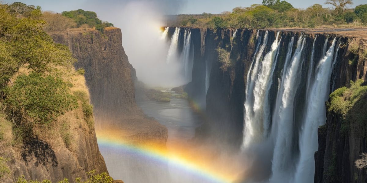 Which two African countries share the Victoria Falls
