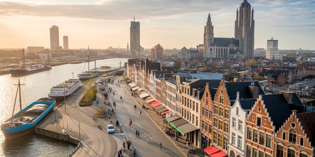 Antwerp is a lively city famous for its diamond district and historic port. Which country is it located in