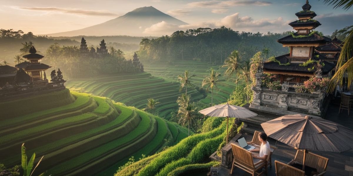 Bali, with its terraced rice paddies and temple-filled jungles, draws digital nomads. Which country is it part of