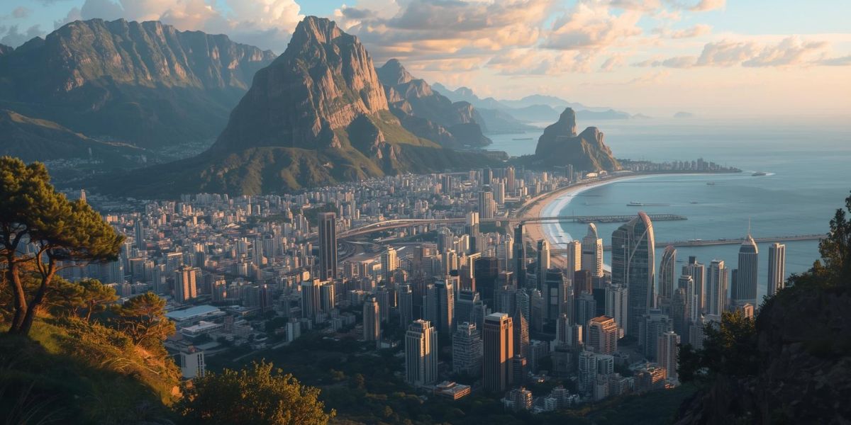 This coastal city sits between towering mountains and modern skyscrapers.
