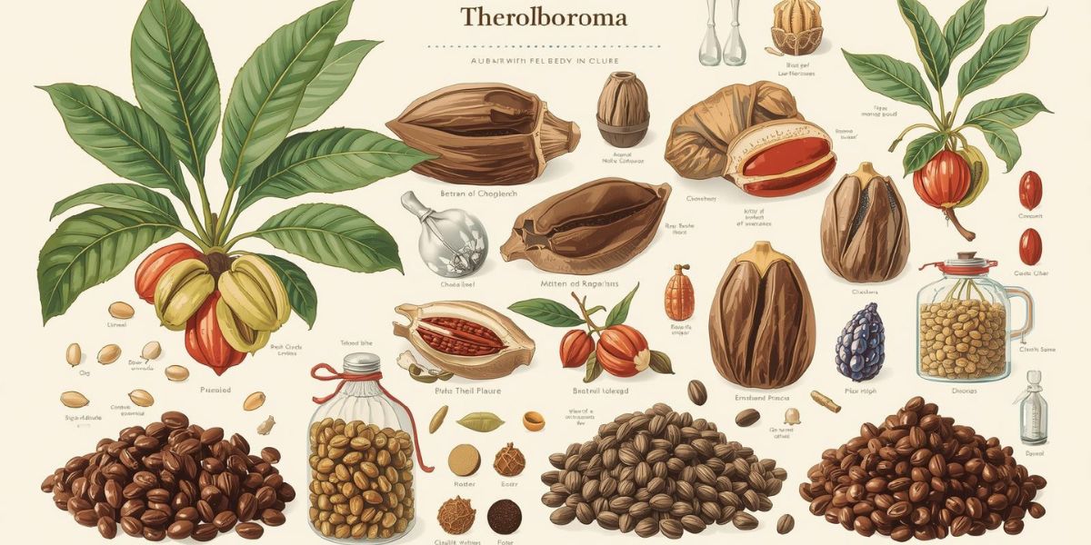 What product is obtained from the seeds of the Theobroma plant