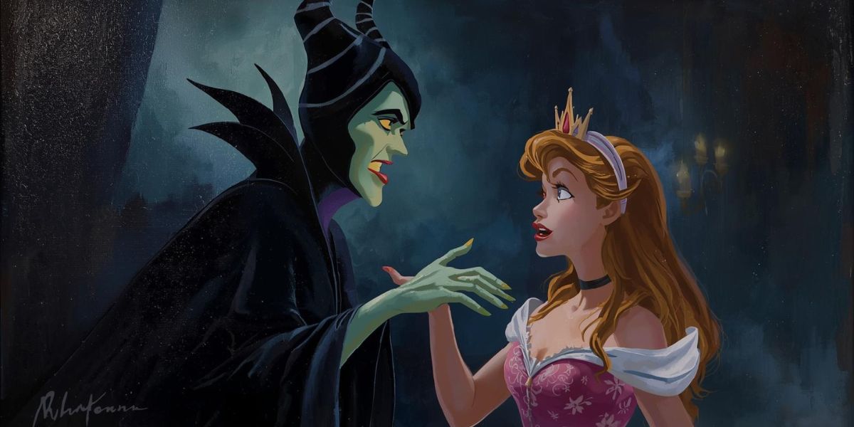 Which dark fairy places a curse on Princess Aurora in Sleeping Beauty