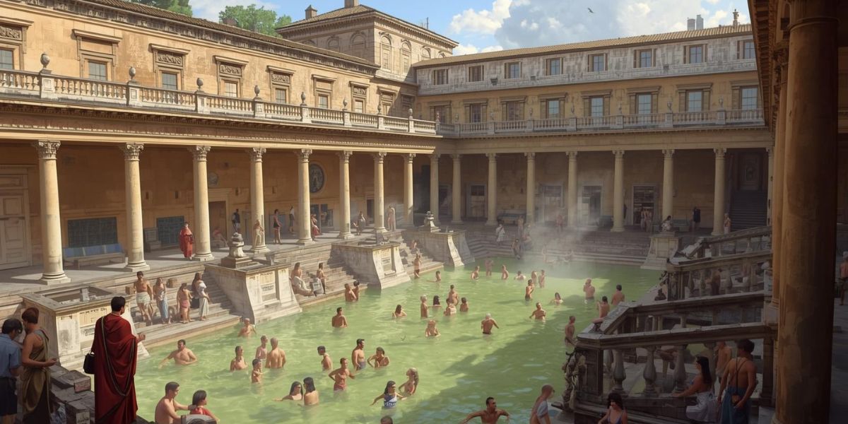 Who made public baths an important part of daily social life